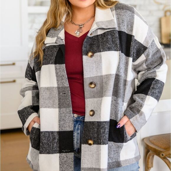 THE FREE YOGA flannel shacket size M - Picture 9 of 10